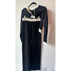 HOT AND DELICIOUS Women's Sweater & Pants Set Black/White Size S
